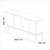 Buffet Aparador Com 4 Portas Off White Com Cinamomo Prism - Image 4