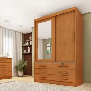 Guarda Roupa Chicago 2 Portas 6 Gavetas Cinamomo/Cinamomo Tcil Moveis - Tcil Móveis