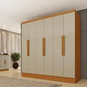 Guarda Roupa 6 Portas Bariloche Tcil Cor Cinamomo Off White - MOVEIS TCIL