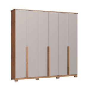 Guarda-roupa Vegas 6 Portas E 6 Gavetas 100% Mdf Cinza/cedro/soft Cedro/cinza Soft
