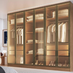 Guarda-Roupa Madri 7260MV6 6 Portas Reflecta com LED Opcional Móveis Castro