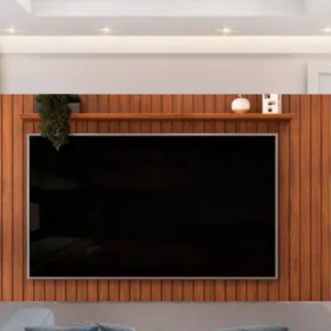 Painel Parede Frisado DJ Móveis Lume Cor  Cinamom/Cedro marrom Ripado Medidas 108x179x65  65 polegadas