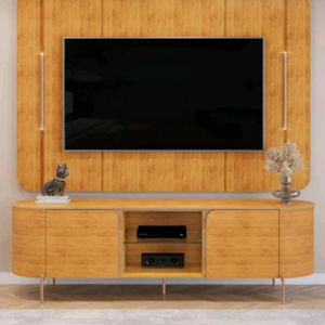 Rack Bancada para TV até 65 Polegadas DJ Móveis Adele Cinamomo/Cedro (Só Bancada) Painel não incluso
