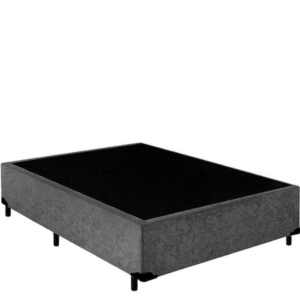 Base Box Casal Quality Suede Cinza 42x138x188