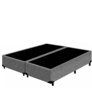 Cama Base Box Queen Bipartido Suede Cinza Quality