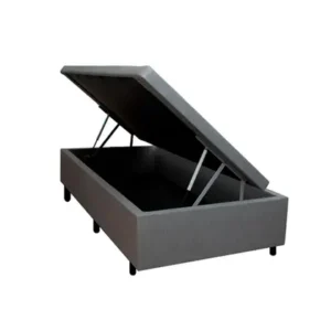Cama Box Baú Solteiro Cinza - Quality