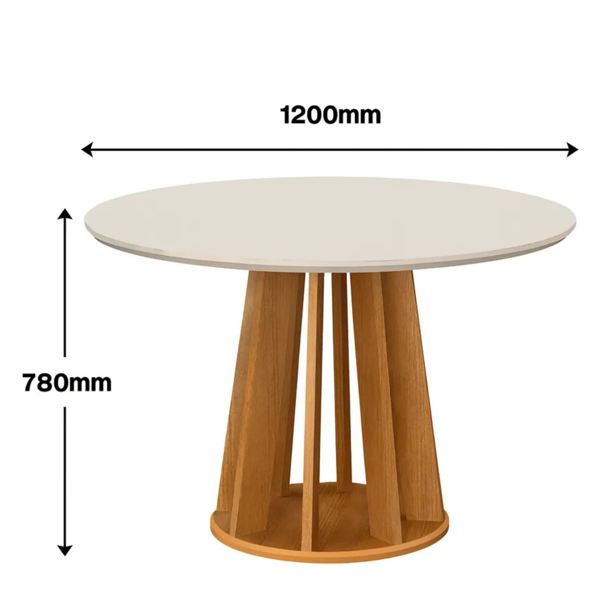 Mesa De Jantar Redonda 4 Lugares 120cm Rose - Imagem 3