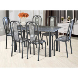 Conjunto Bruna Max 6 Cadeiras Tubular Granito Móveis Vitória
