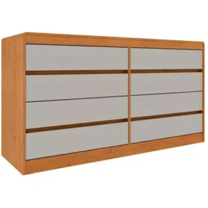 Cômoda Espanha 8 Gavetas Tcil Cor Cinamomo Off White 100%MDF