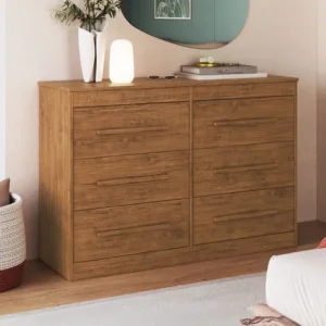 Cômoda Arizona 8 Gavetas 100% Mdf Castanho/Nogueira- Doripel Marrom