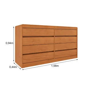 Cômoda Espanha 8 Gavetas Tcil Cor Cinamomo/Cinamomo 10%MDF - Imagem 3