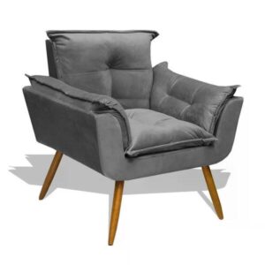Poltrona Decorativa Sala De Estar Opala - tecido Suede