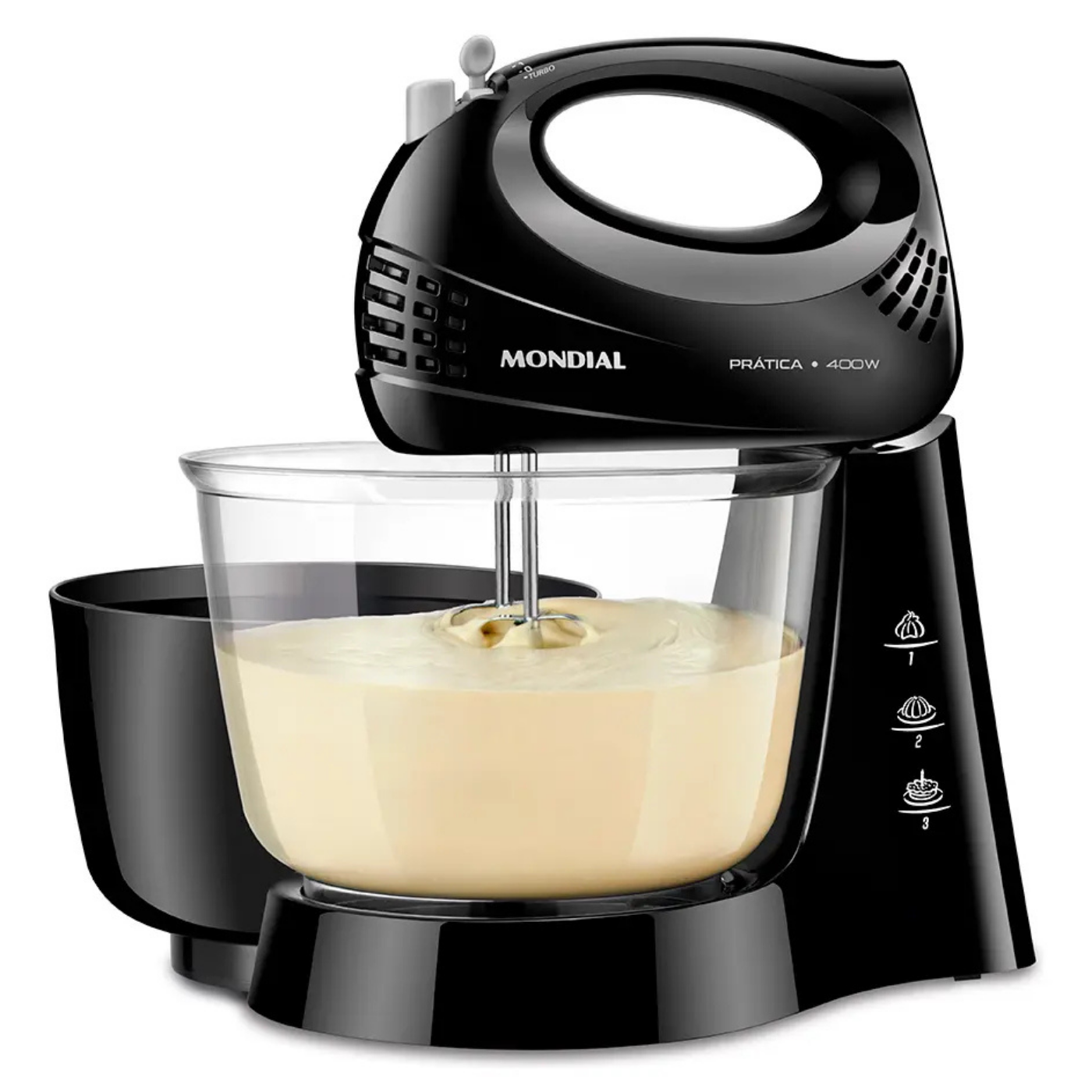 Batedeira Prática B-45-b 2 Tigelas 400w Preta Mondial Cor Preto Frequência 60