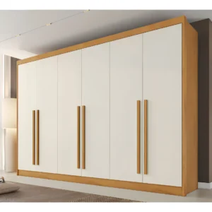 Guarda Roupa Casal 6 Portas Em Mdf Alba Plus Made Marcs Cor Marrom-claro