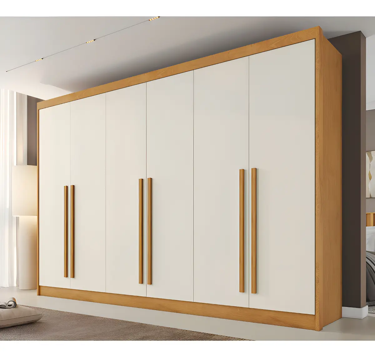 Guarda Roupa Casal 6 Portas Em Mdf Alba Plus Made Marcs Cor Marrom-claro