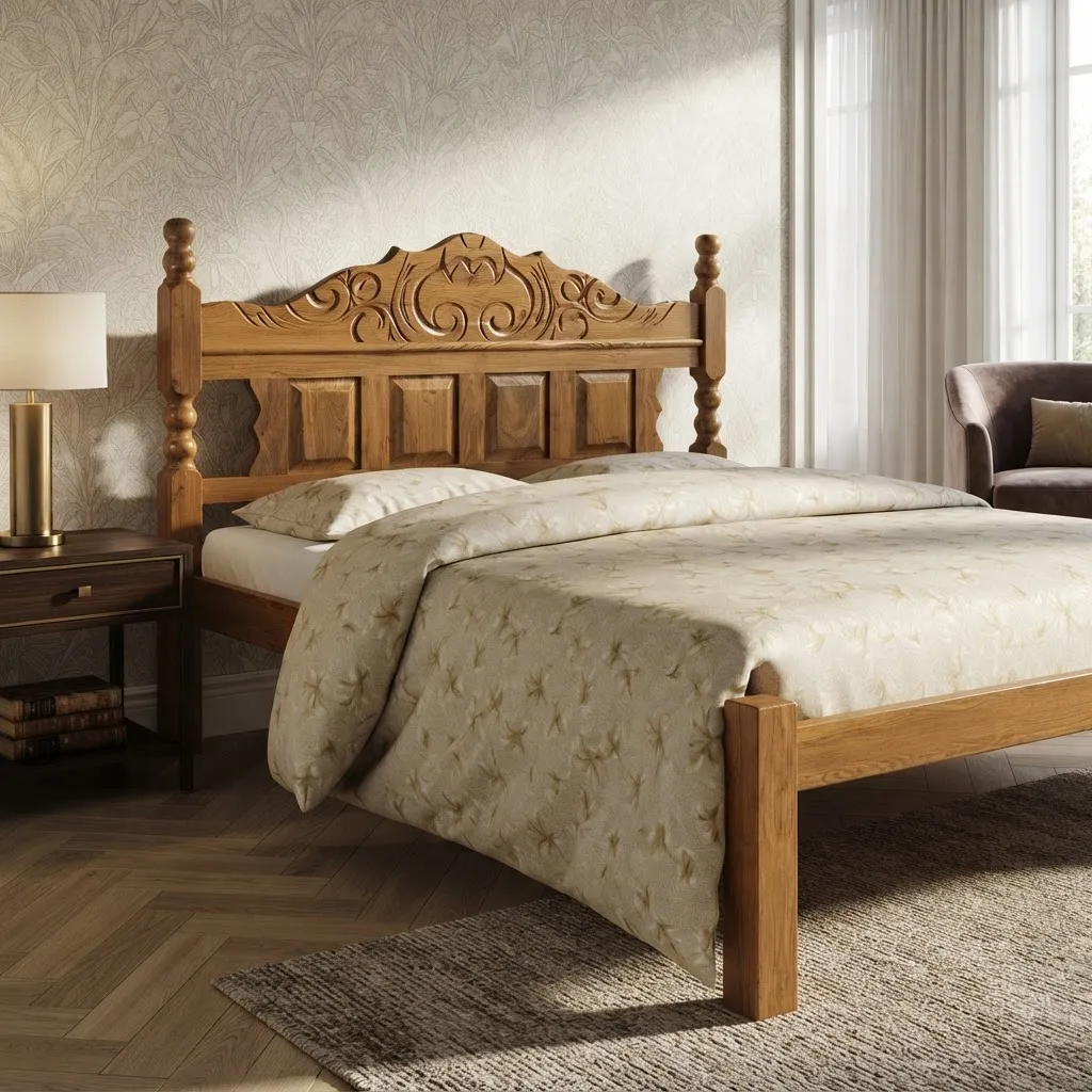 Cama Casal Sucupira Madeira Maciça Sucupira Na Cera 7×7