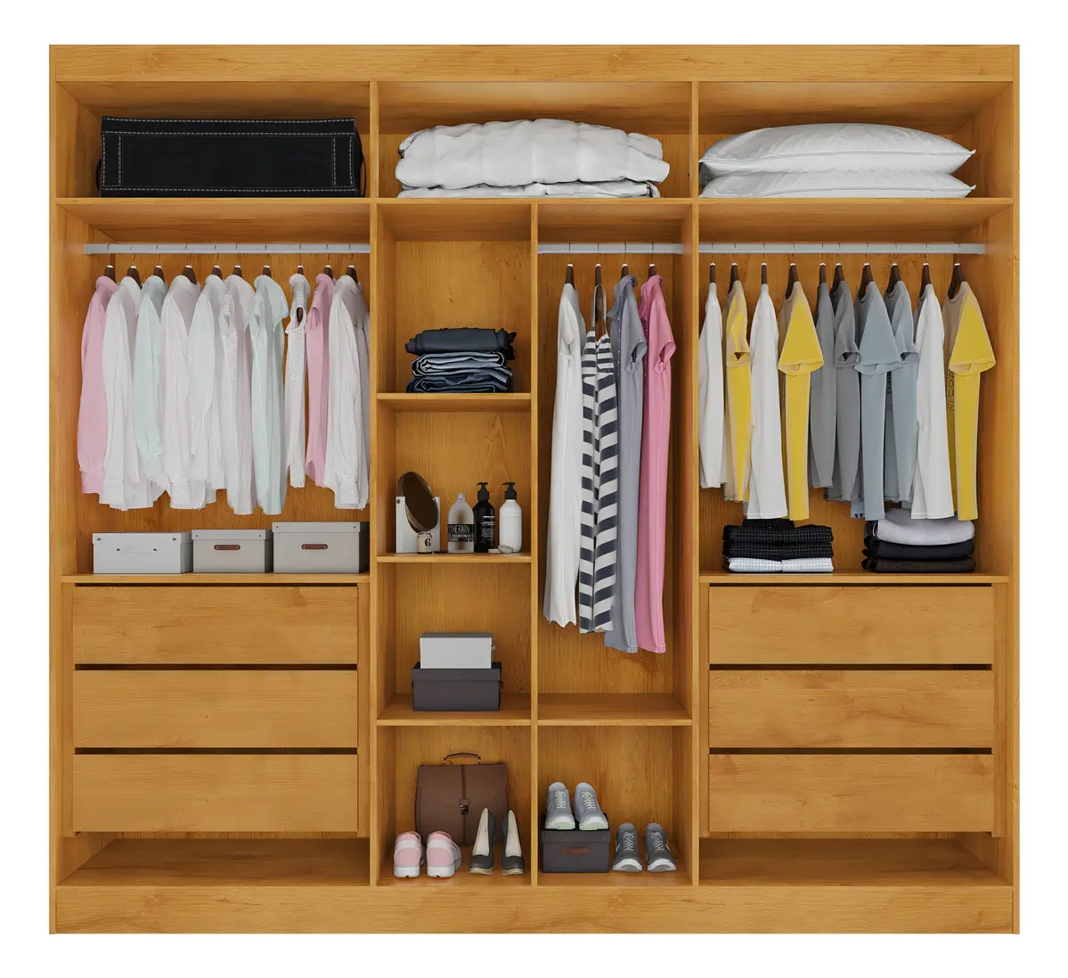 Guarda-roupa Casal Oslo 6 Portas 6 Gavetas 100% Mdf Com - Imagem 2