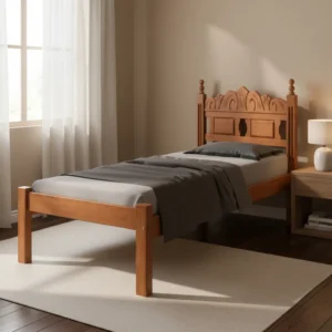 Cama Sucupira Solteiro Madeira Maciça Sucupira Cera