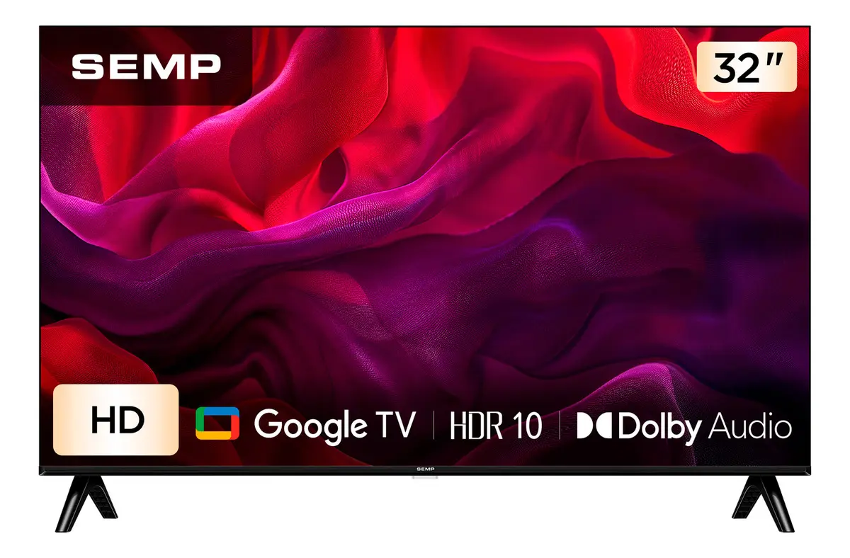 Smart TV Semp 32 Polegadas LED HD S42 WiFi Bluetooth Google TV 2 HDMI HDR10 Dolby Audio 32S42 - Imagem 2