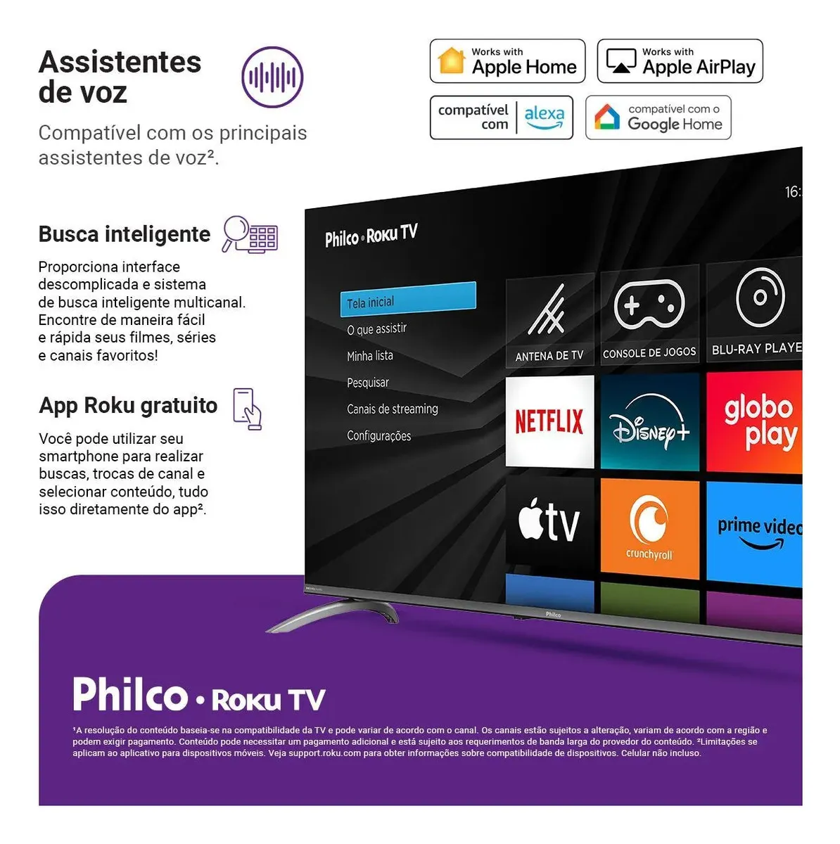 Smart TV Philco 50" Polegadas 4K UHD Roku TV HDR10 Dolby Audio WiFi P50CRB - Imagem 4