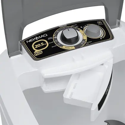 Tanquinho Máquina de Lavar Roupas SemiAutomática 20,5Kg Newmaq Branca 110v - Imagem 3