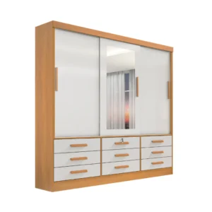 Guarda Roupa Meridian 3 Portas 9 Gavetas com Espelho (D,Doro)