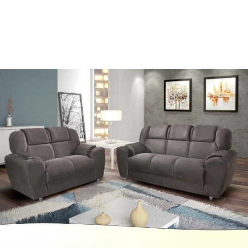 CONJUNTO ESTOFADOS 2 E 3 LUGARES MUNIQUE Veludo2 IRMÃOS - Imagem 3