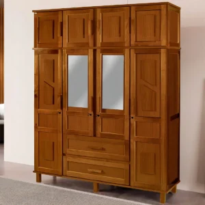 Guarda-roupa Casal Acre 8 Portas 2 Gavetas Com Cor Marrom-claro (Madeira pinus tratado)